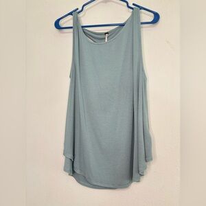 FREE PEOPLE AQUA FLOWY TWISTED STRAP BLOUSE SZ SMALL